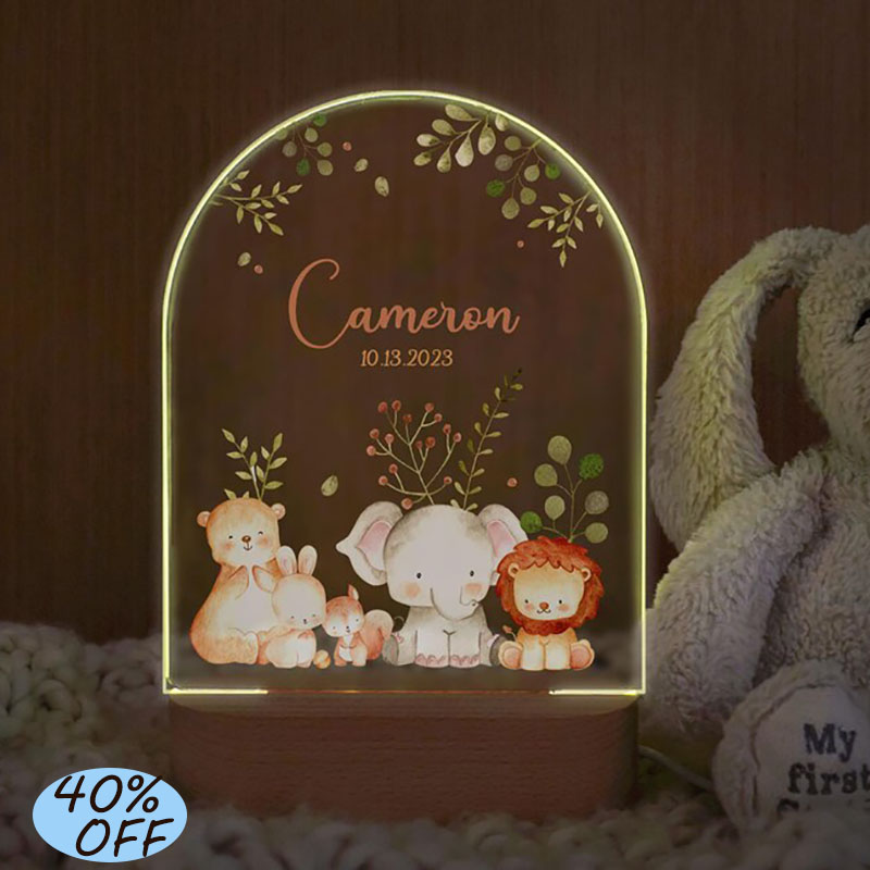 Luz nocturna de bebé con nombr - Baby Nursery Boy reseña y precio