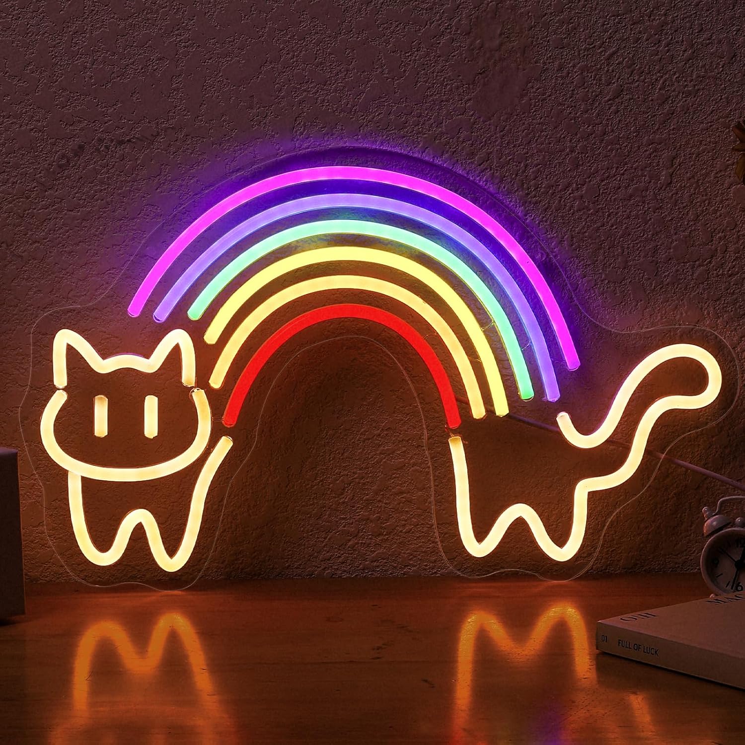 Letrero de neón de gato arcoír - Baby Nursery Wall Lights reseña y precio
