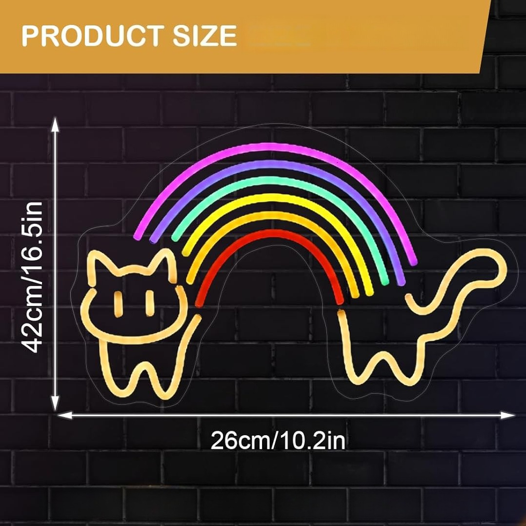 Letrero de neón de gato arcoír - Baby Nursery Wall Lights reseña y precio