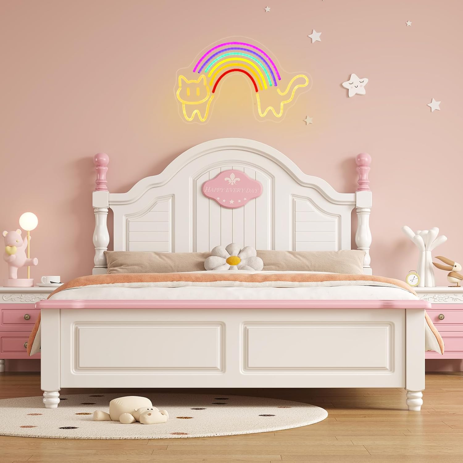 Letrero de neón de gato arcoír - Baby Nursery Wall Lights reseña y precio