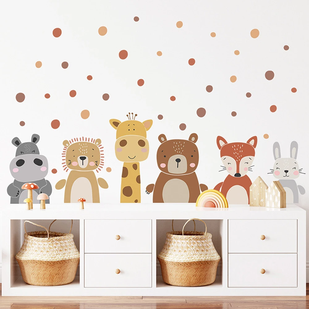Boho lindo jirafa oso animales - Baby Nursery Peel And Stick Wallpaper reseña y precio