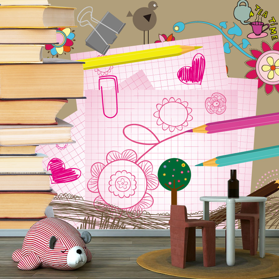 Dibujo de libros de dibujos an - Baby Nursery Peel And Stick Wallpaper reseña y precio