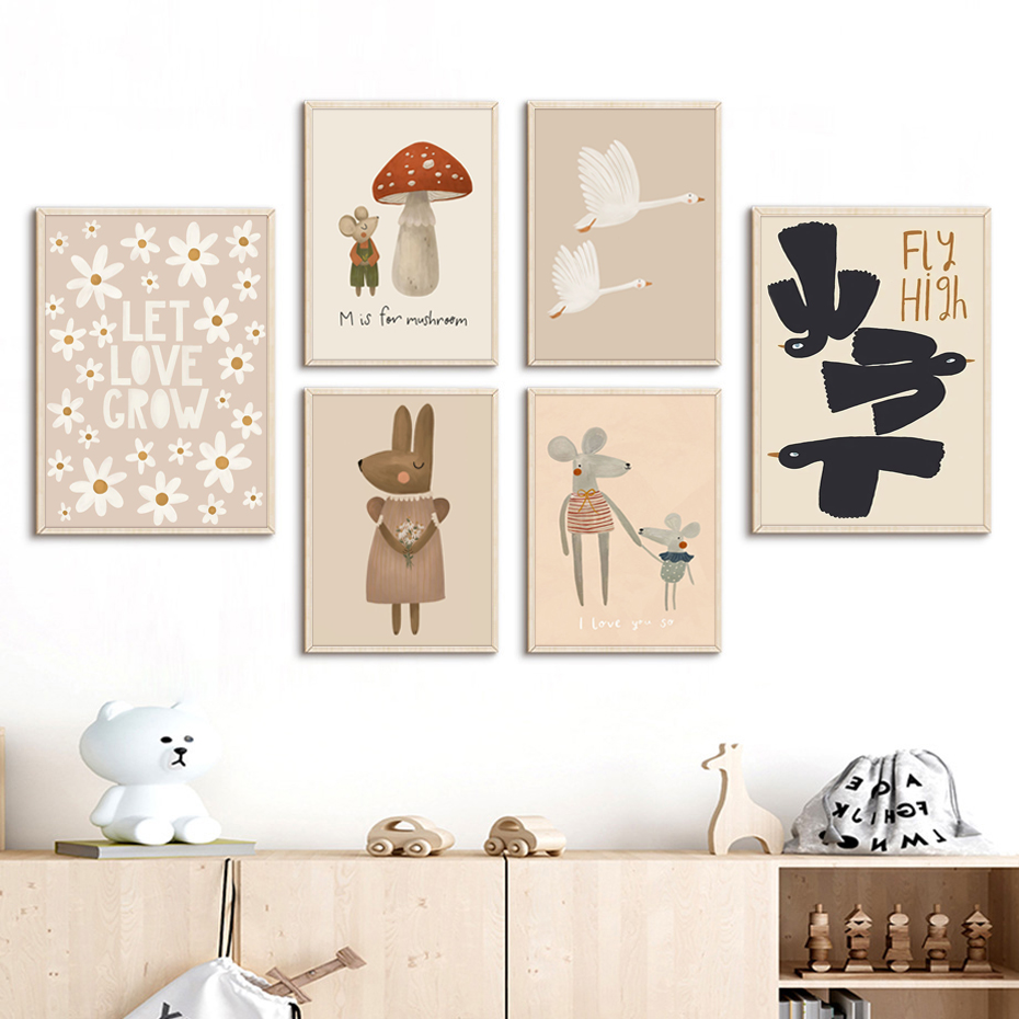 Pósteres bohemios de dibujos a - Baby Nursery Frames reseña y precio