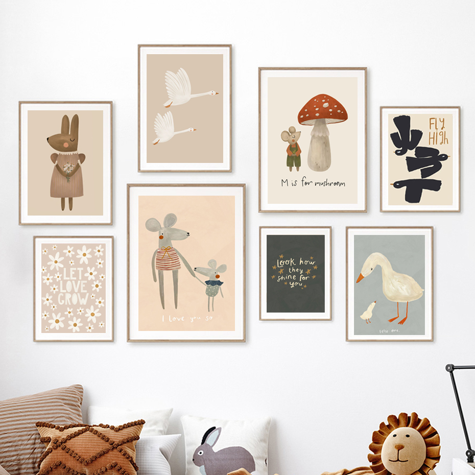 Pósteres bohemios de dibujos a - Baby Nursery Frames reseña y precio