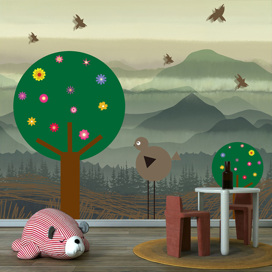 Papel pintado de bosque person - Baby Nursery Peel And Stick Wallpaper reseña y precio
