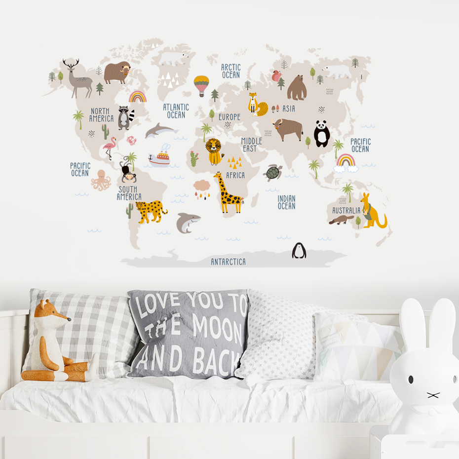 Pegatinas de pared con mapa de - Baby Nursery Decor Girl reseña y precio